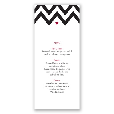 Chevron Sweethearts - Menu Card