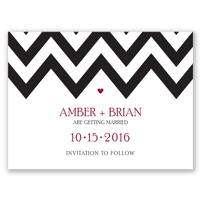 Chevron Sweethearts - Save the Date Card