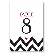 Chevron Sweethearts - Table Number