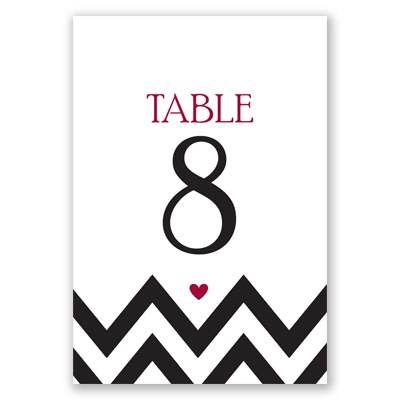 Chevron Sweethearts - Table Number