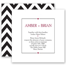 Chevron Sweethearts - Apple - Invitation
