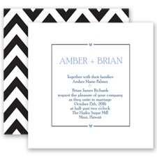 Chevron Sweethearts - Bluebird - Invitation