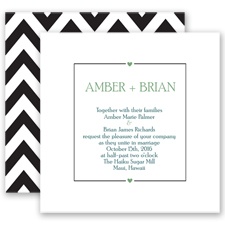 Chevron Sweethearts - Clover - Invitation