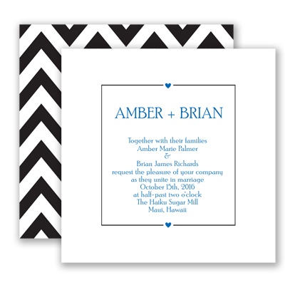 Chevron Sweethearts - Horizon - Invitation