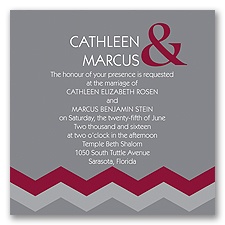 Chevron Style - Apple - Invitation