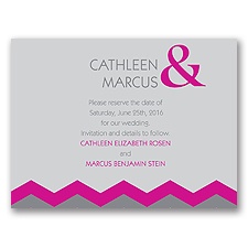 Chevron Style - Begonia - Save the Date