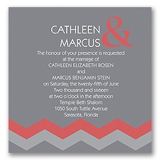 Chevron Style - Guava - Invitation