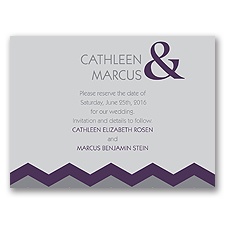 Chevron Style - Plum - Save the Date