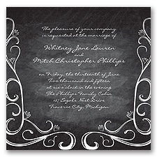 Fanciful Chalkboard - Black - Invitation