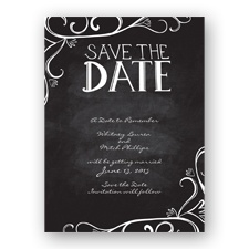 Fanciful Chalkboard - Black - Save the Date