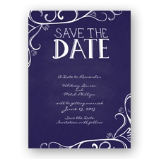 Fanciful Chalkboard - Lapis - Save the Date