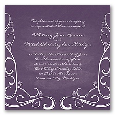 Fanciful Chalkboard - Plum - Invitation