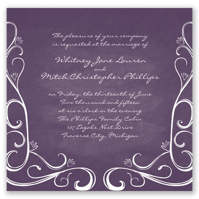 Fanciful Chalkboard - Plum - Invitation