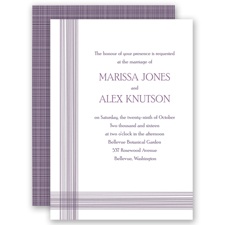 Stark Raving Plaid - Plum - Invitation