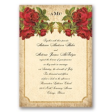 Antique Roses - Apple - Invitation