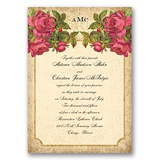 Antique Roses - Begonia - Invitation
