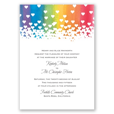 Rainbow Hearts - Invitation