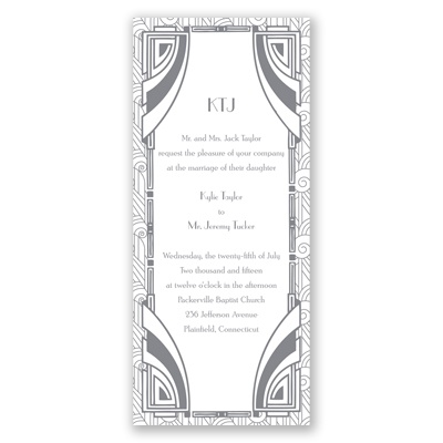 Deco Glamour - Silver -  Invitation