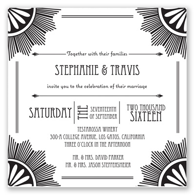 Roaring 20's - Black - Invitation