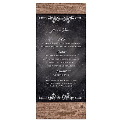 Rustic Chalkboard - Menu Card