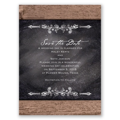 Rustic Chalkboard - Save the Date