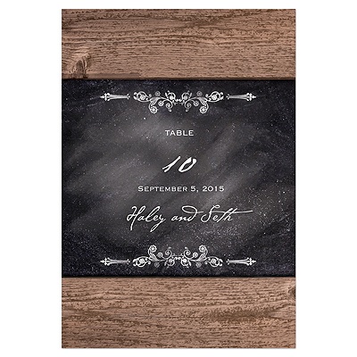 Rustic Chalkboard - Table Number