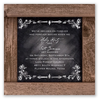 Rustic Chalkboard - Invitation