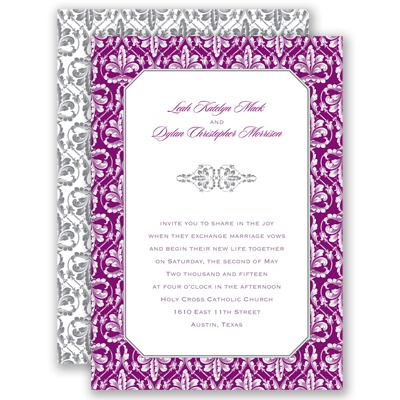 Vintage Frame - Sangria  - Invitation