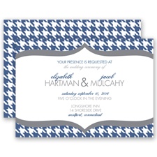 Happily Houndstooth - Marine - Invitation