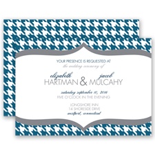 Happily Houndstooth - Peacock - Invitation
