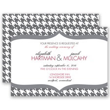 Happily Houndstooth - Black - Invitation