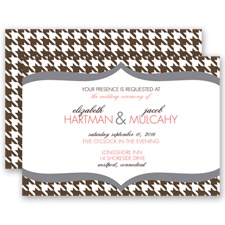 Happily Houndstooth - Chocolate - Invitation