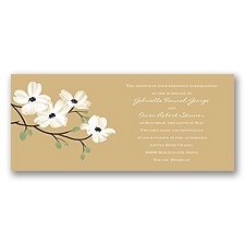 Dogwood Blossoms - Golden - Invitation