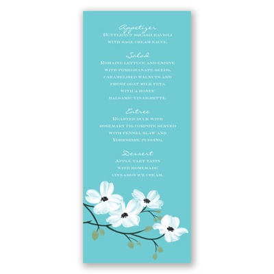 Dogwood Blossoms - Pool - Menu Card