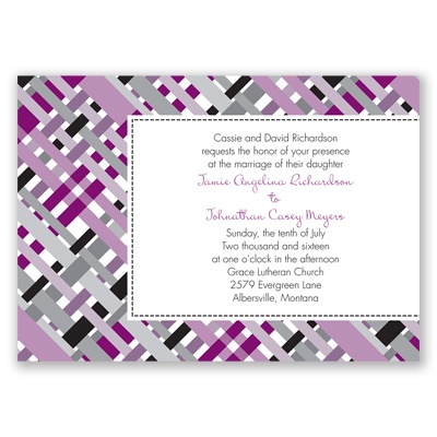 Mad for Plaid - Sangria - Invitation