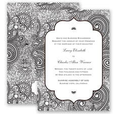 Happily Henna - Black - Invitation