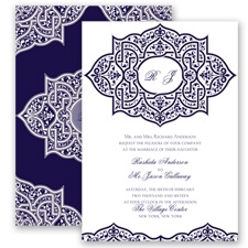 Indian Trellis - Lapis - Invitation