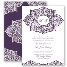 Indian Trellis - Plum - Invitation