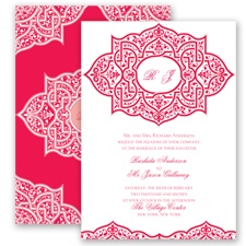 Indian Trellis - Poppy - Invitation