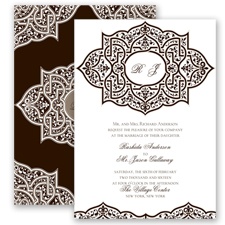 Indian Trellis - Chocolate - Invitation