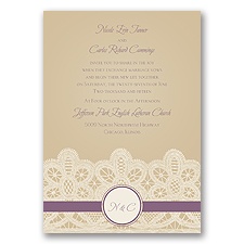 Wrapped In Lace - Wisteria - Invitation