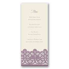 Wrapped In Lace - Menu Card