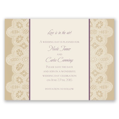 Wrapped In Lace - Save the Date Card