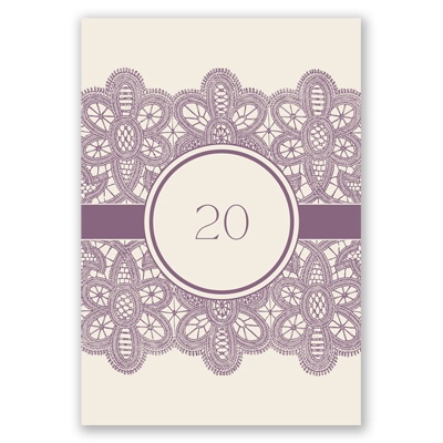 Wrapped In Lace - Table Number Card