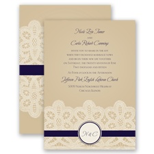 Wrapped In Lace - Lapis - Invitation