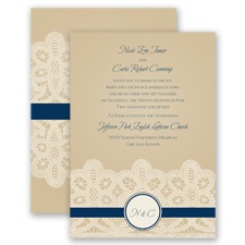 Wrapped In Lace - Marine - Invitation