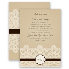 Wrapped In Lace - Chocolate - Invitation