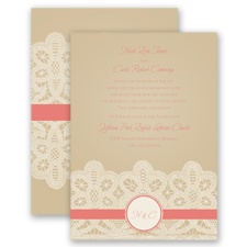 Wrapped In Lace - Coral Reef - Invitation