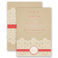 Wrapped In Lace - Guava - Invitation