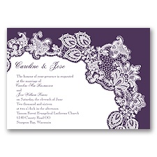 Lacy Delight - Plum - Invitation
